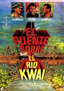 Poster for the movie "El puente sobre el río Kwai"
