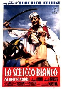 Poster for the movie "El jeque blanco"